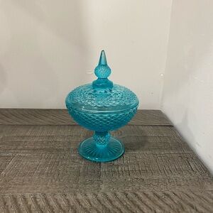 MCM Blue Glass Candy Dish